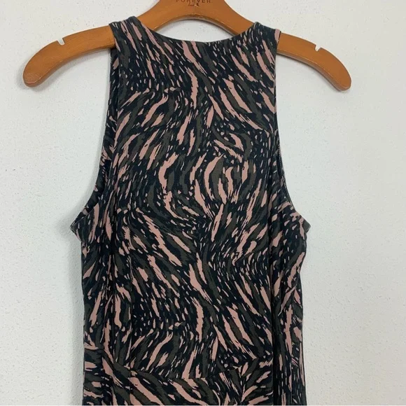 Athleta Santorini Thera Dress Abstract Black Mini Sleeveless Flowy Sz Small - Picture 8 of 10
